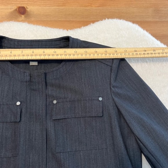 TOMMY HILFIGER Navy Blue Light Utility Full Zip Jacket Blazer w Pockets Size 8 - Picture 7 of 9